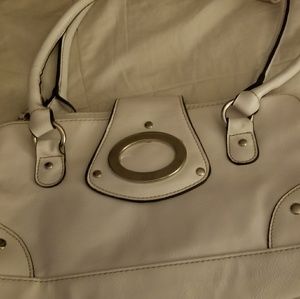 White leather purse